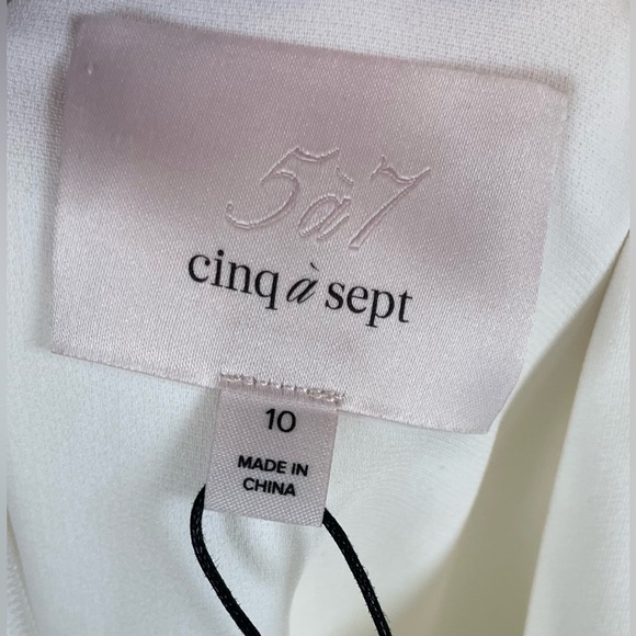 NEW Cinq a Sept Tally Crepe Bow Mini Dress, Ivory, Size 10